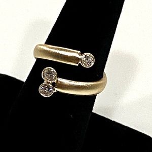 Modern Gold and Diamond Bypass Ring